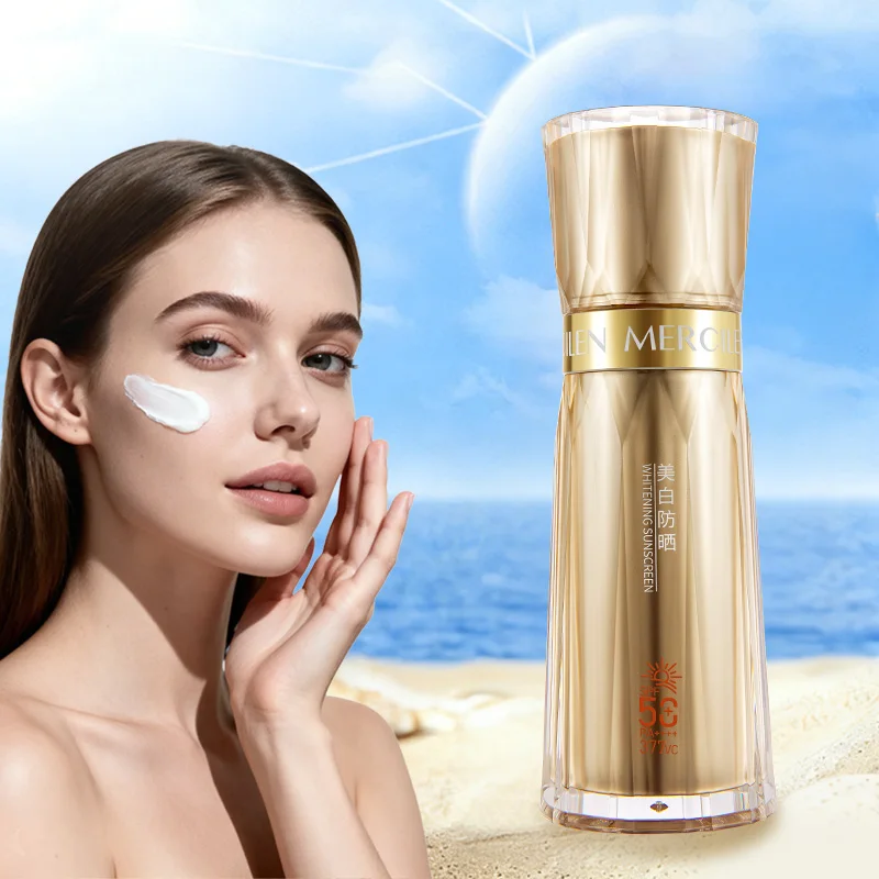 Mercilen Sunscreen 30g, Moisturizing, Sun-Protecting, and Skin-Brightening All-In-One, Spf50+ High Protection, Refreshing and Non-Greasy, Waterproof and Sweat-Proof, Suitable for Summer Outdoor Activities, Beaches, Face and Body