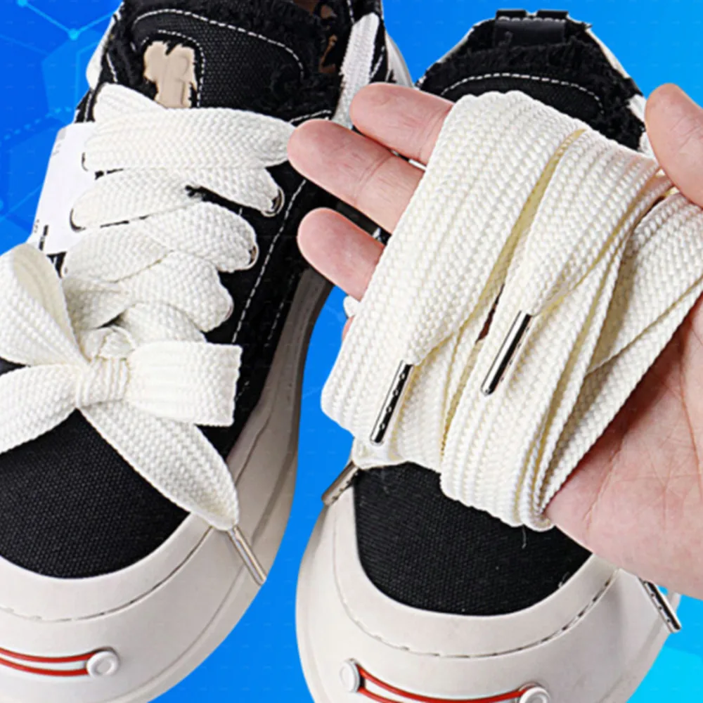 

1Pair 130cm Sneaker Rubber Band Sneakers Rope Laces Extra Wide Strings Flat Shoelaces Fashion Replace Shoe Laces Accessories