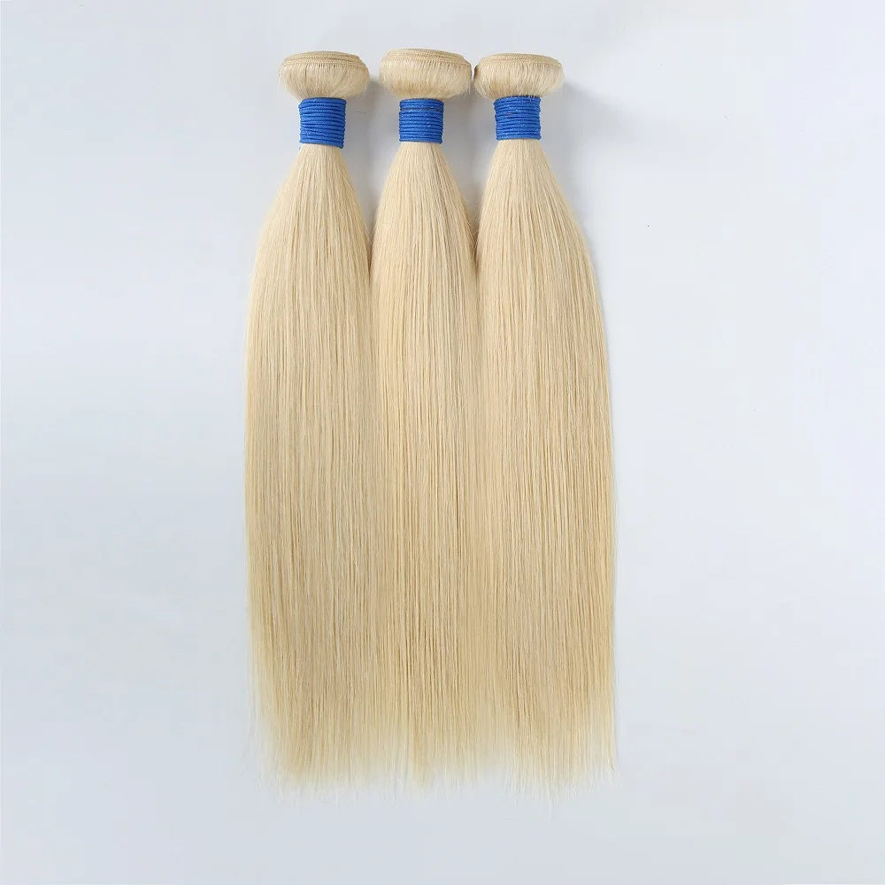 613 Straight Bundles Human Hair 32 Inch Blonde Human Hair Bundle 1/3 Bundle 10A Grade 100% Unprocessed Brazilian Hair Extensions