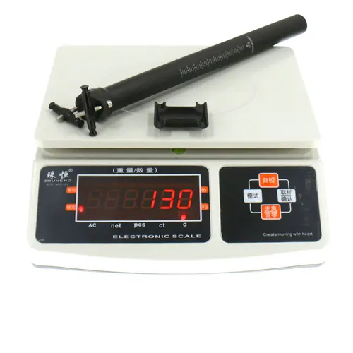 Imagen 2 del producto Tija de sillín ultraligera de carbono, asiento de bicicleta de carretera, tija de sillín de bicicleta de montaña, color negro UD, longitud 350 / 400mm