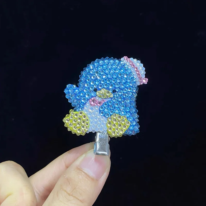 New Sanrio Pastel Bright Diamond Crystal Hair Clips Hello Kitty Pom Pom Purin Cartoon Doll Sparkling Fairy Hair Clips Girl Gift