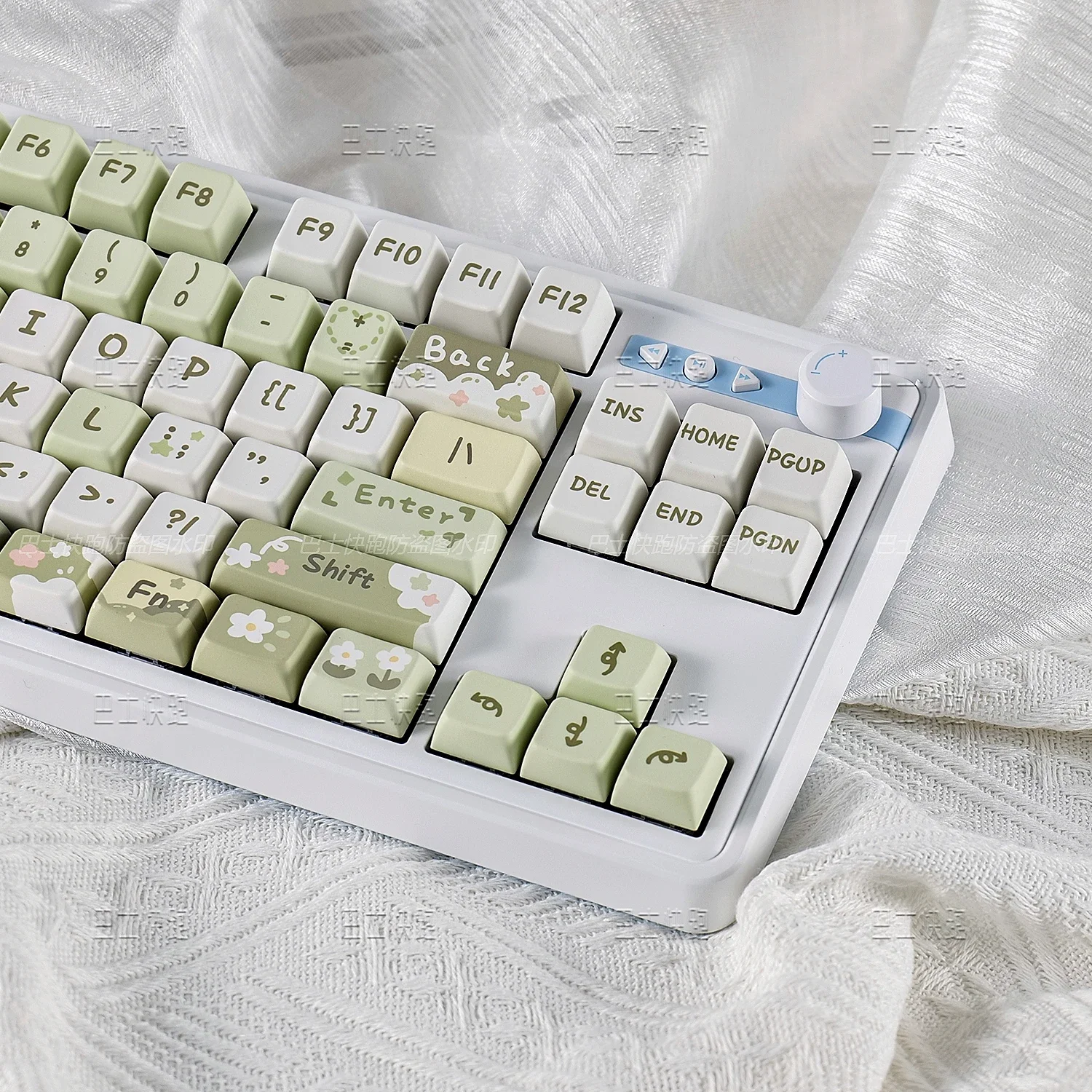 Imagem -04 - Leite Verde Pbt Sublimação Conjunto Completo Primavera Flor Keycaps Mda Verão Gmk67 F75 Hi75 Vgn S99 138 Chaves