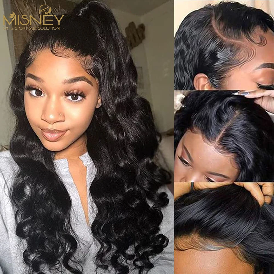 Perruque Lace Closure Wig brésilienne Remy, cheveux naturels, Loose Deep Wave, 13x4 T, partie, 20 pouces, pour femmes