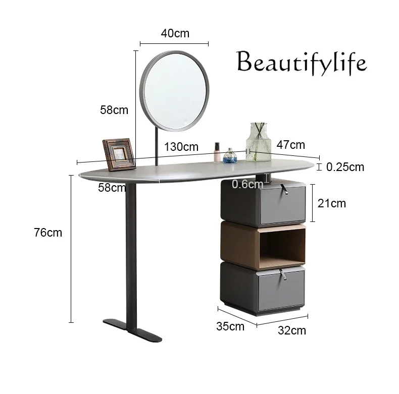 

Italian light luxury minimalist makeup table solid wood bedroom small apartment simple modern storage locker high sense