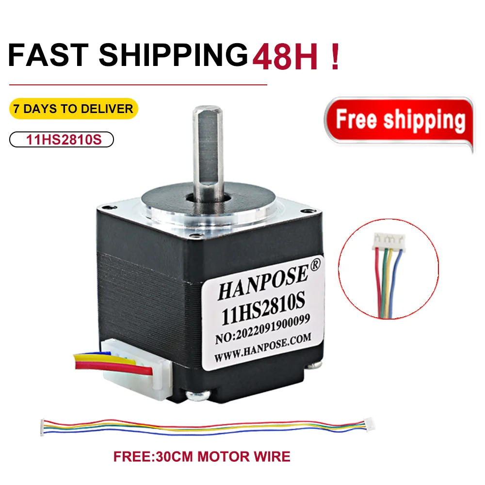 11HS2810 1.8 Degree 0.08N.m 1.0A Mill Laser Engraving 28 Stepper Motor For 3D Printer Monitor Equipment NEMA11 Stepper Motor