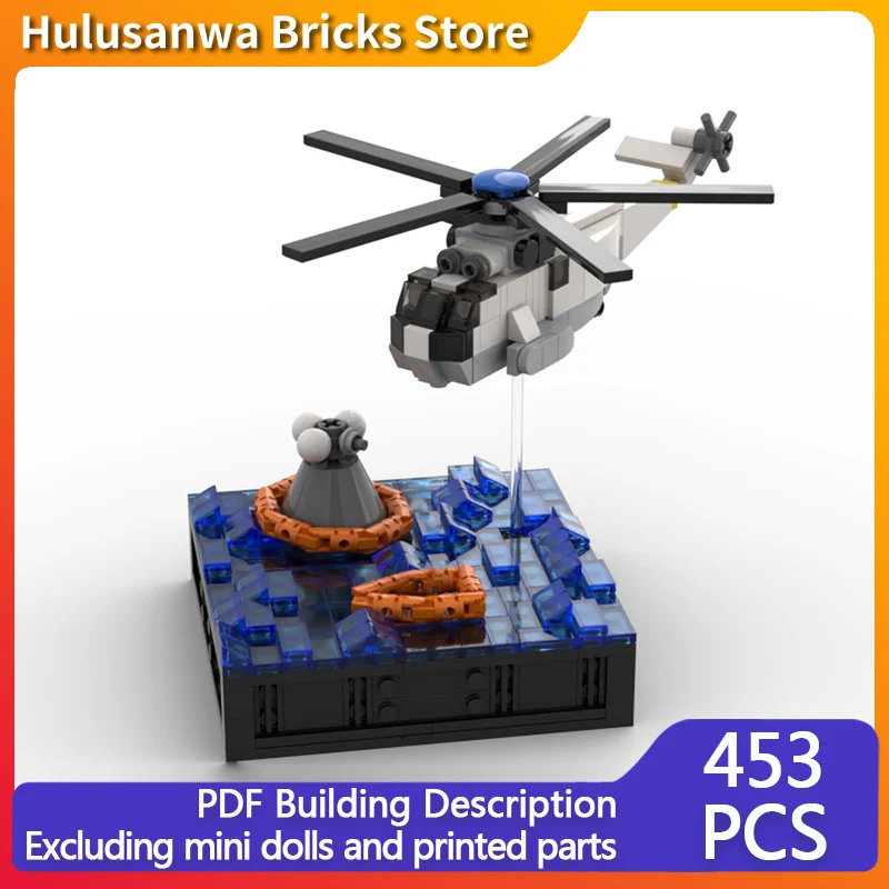 

Helicopter With Base Model MOC Building Bricks War Equipment Modular Technology Gifts Holiday Assemble Children Toys Suit