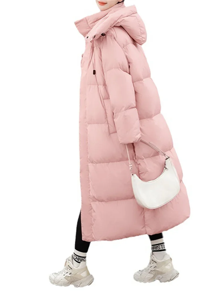 Parka con coulisse per donna autunno inverno cappotti con colletto alla coreana di nuova moda con cappuccio giacche Casual oversize solide