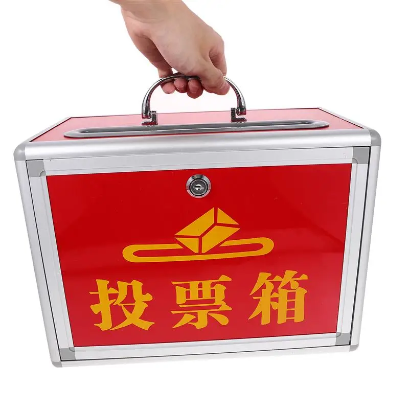 Donation Case Sweepstakes Box Donation Box Lock Charity Box Metal Storage Bins Ballot Box Hemming Votes Organizer