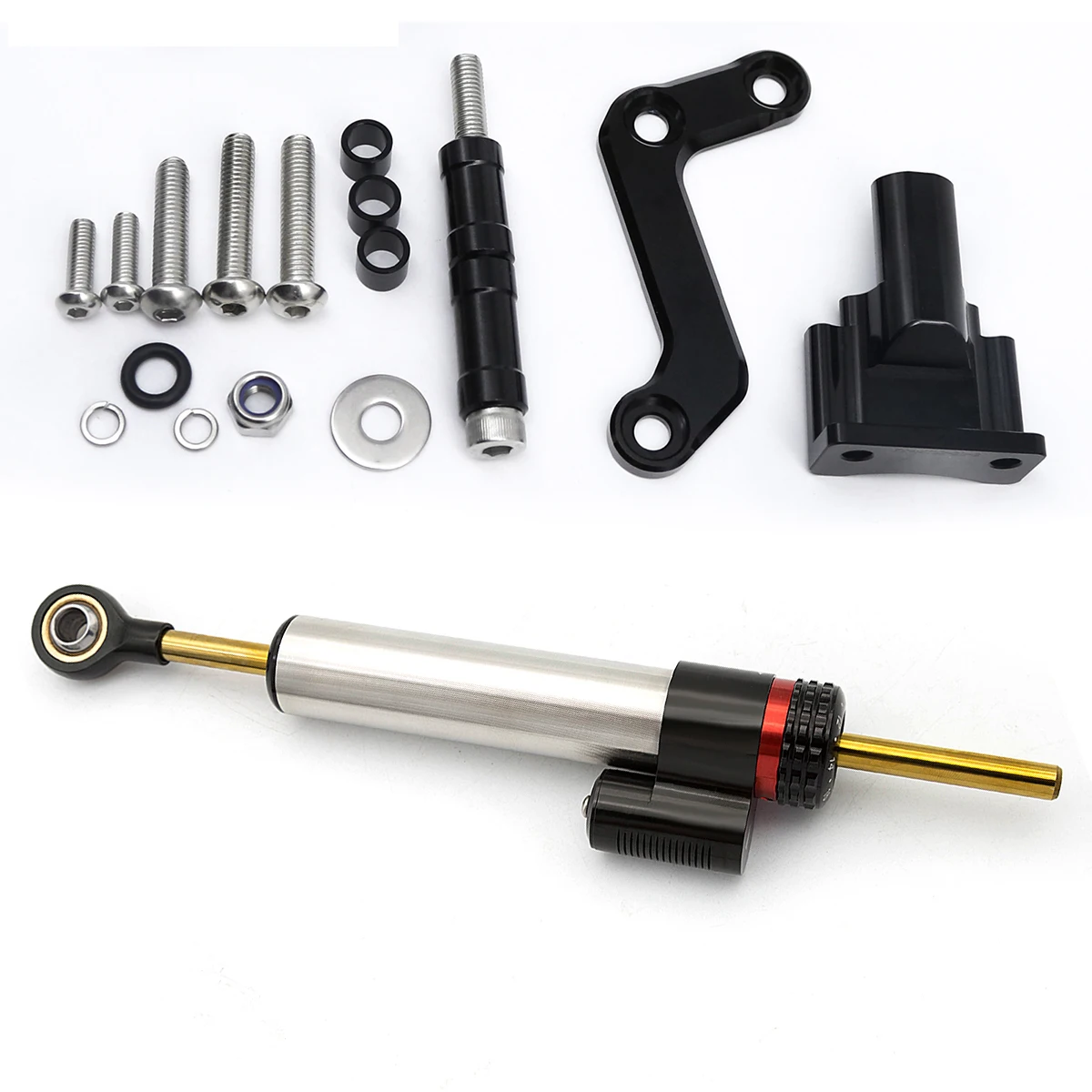 Carbon Aluminum Motorcycle Steering Damper For Yamaha MT03 MT-03 2020 2021 2022 2023Stabilize Bracket Mounting Kit