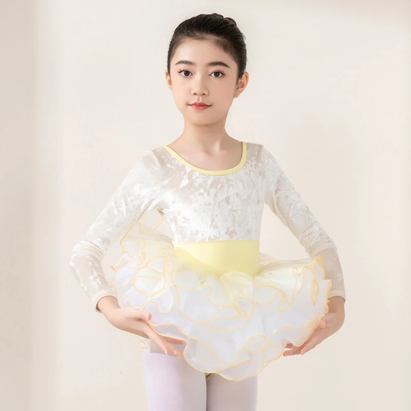 어린이 댄스 복장 발레 벨벳 연습 댄스 점프 슈트 키즈 소녀 긴 소매 댄스 체조 레오타드 발레리나 댄스웨어