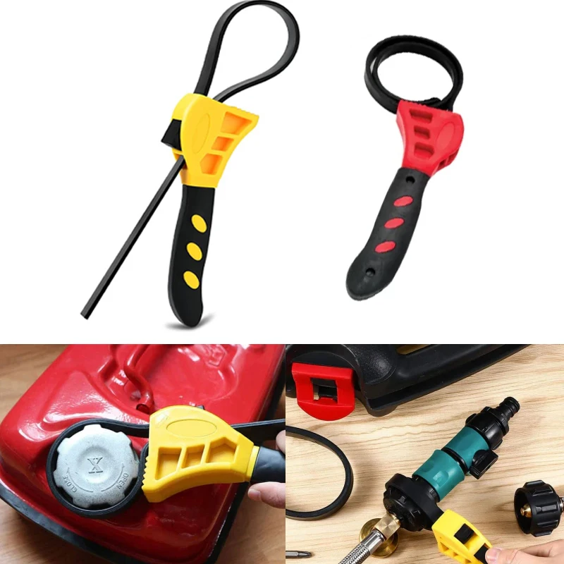 Universal Multi Tool Pipeline Adjustable Spanner Rubber Strap For Any Shape Opener Car Repair Multifunctional Wrench Tool