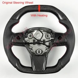 Glossy Carbon Fiber Steering Wheel for Tesla Model 3 Model Y 2016 2017 2018 2019 2020 2021 2022 2023 2024 Custom Style Wheel