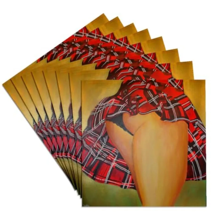

LLC Tease Me in Tartan Ceramic Tile Coaster Set of 8