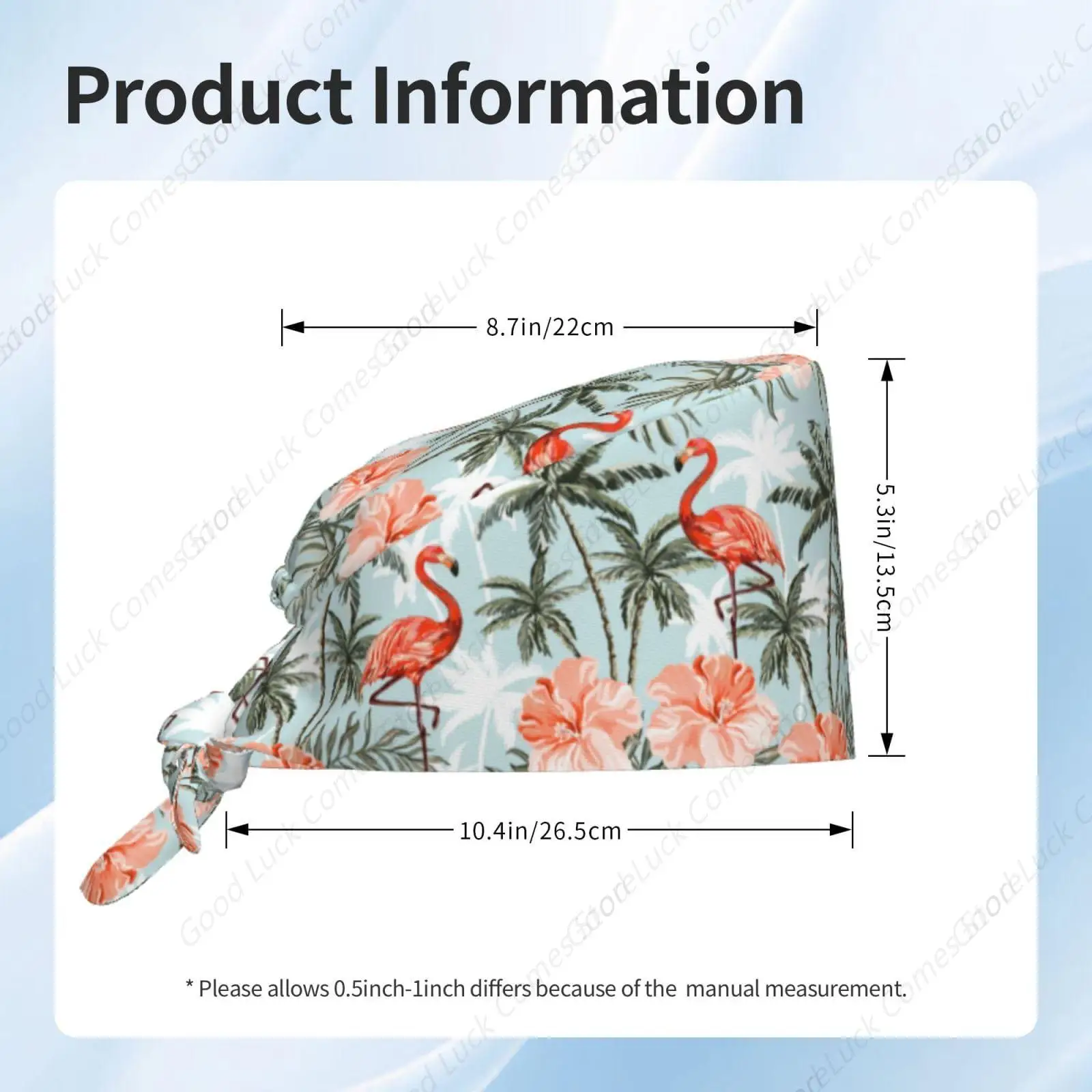 Casquette de travail hawaïenne Flamingo Palmiers pour femmes et hommes, casquette de gommage avec bandeau réglable, chapeau unisexe à nouer au dos, infirmière chirurgicale