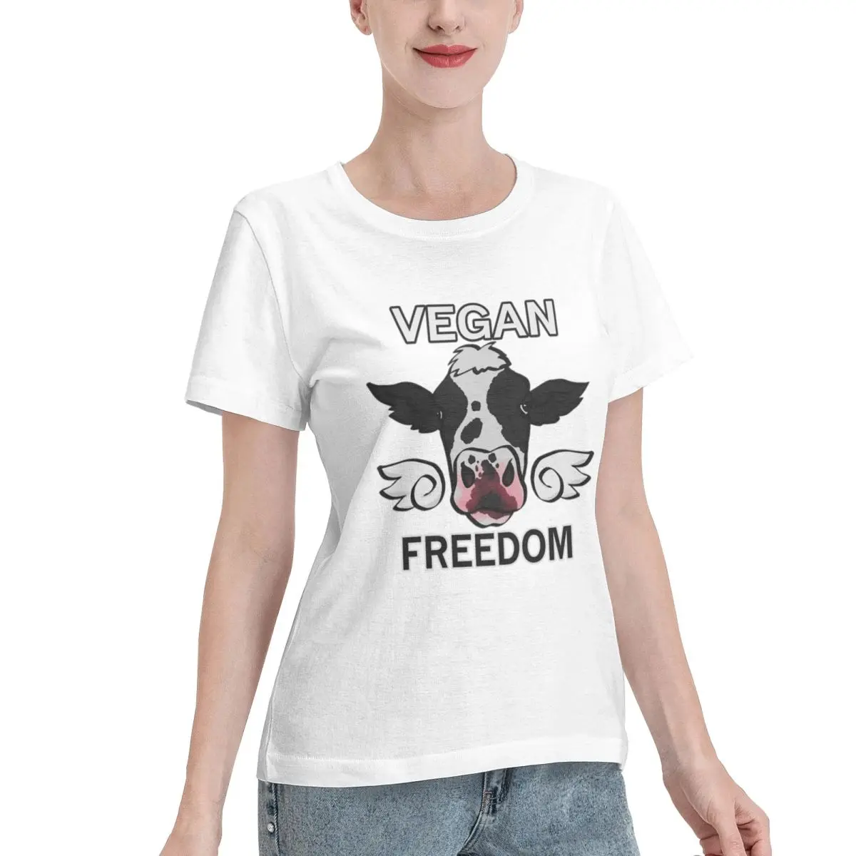 Limited Offer VEGAN FREEDOM Women's T-shirt Trendy Female Everyday Wear