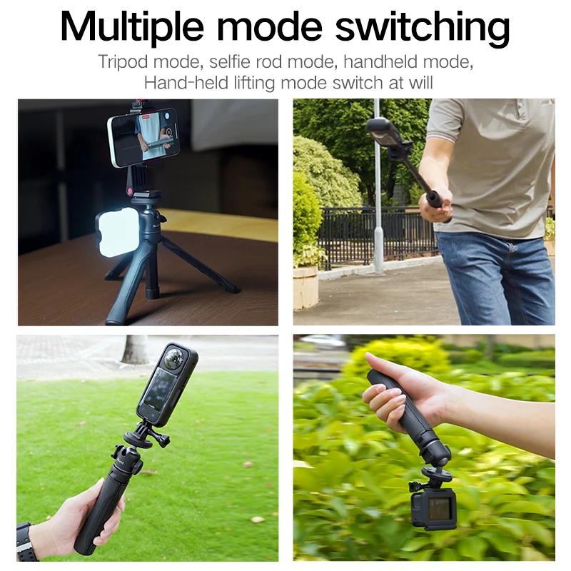 XILETU Quick Release Tripod Portable Handheld Photography Live Vlog Selfie Stick Cold Shoe Expansion Desktop Mobile Phone Holder