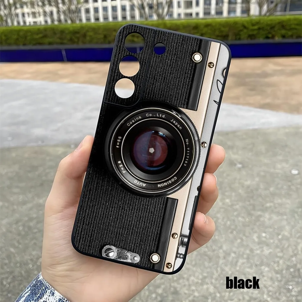 

Classic vintage camera Phone Case For Samsung S 24 23 22 21 20 plus ultra a M 34 54 53 luxury Black shell Cover