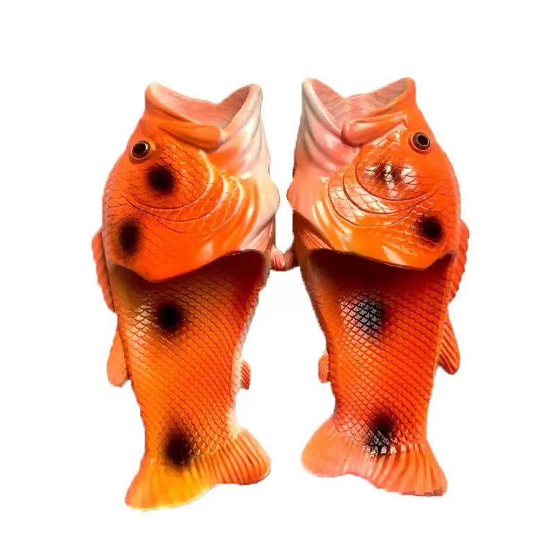 Fish slippers in 2024, new slippers, women's summer anti-slip, funny personality, creative student couple, dragging their feet.