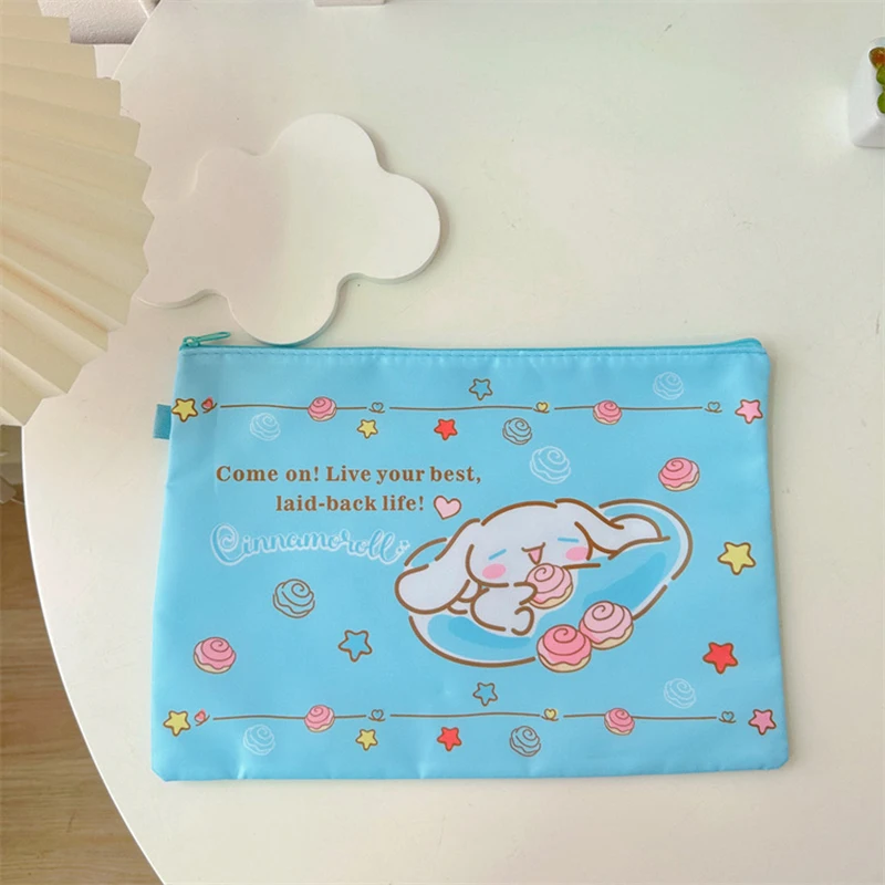 Sanrio File Pocket A4 Textbook Bag Kuromi Hello Kitty My Melody Cartoon Student Lessons Data Task Storage Bag Toys Girls Gifts