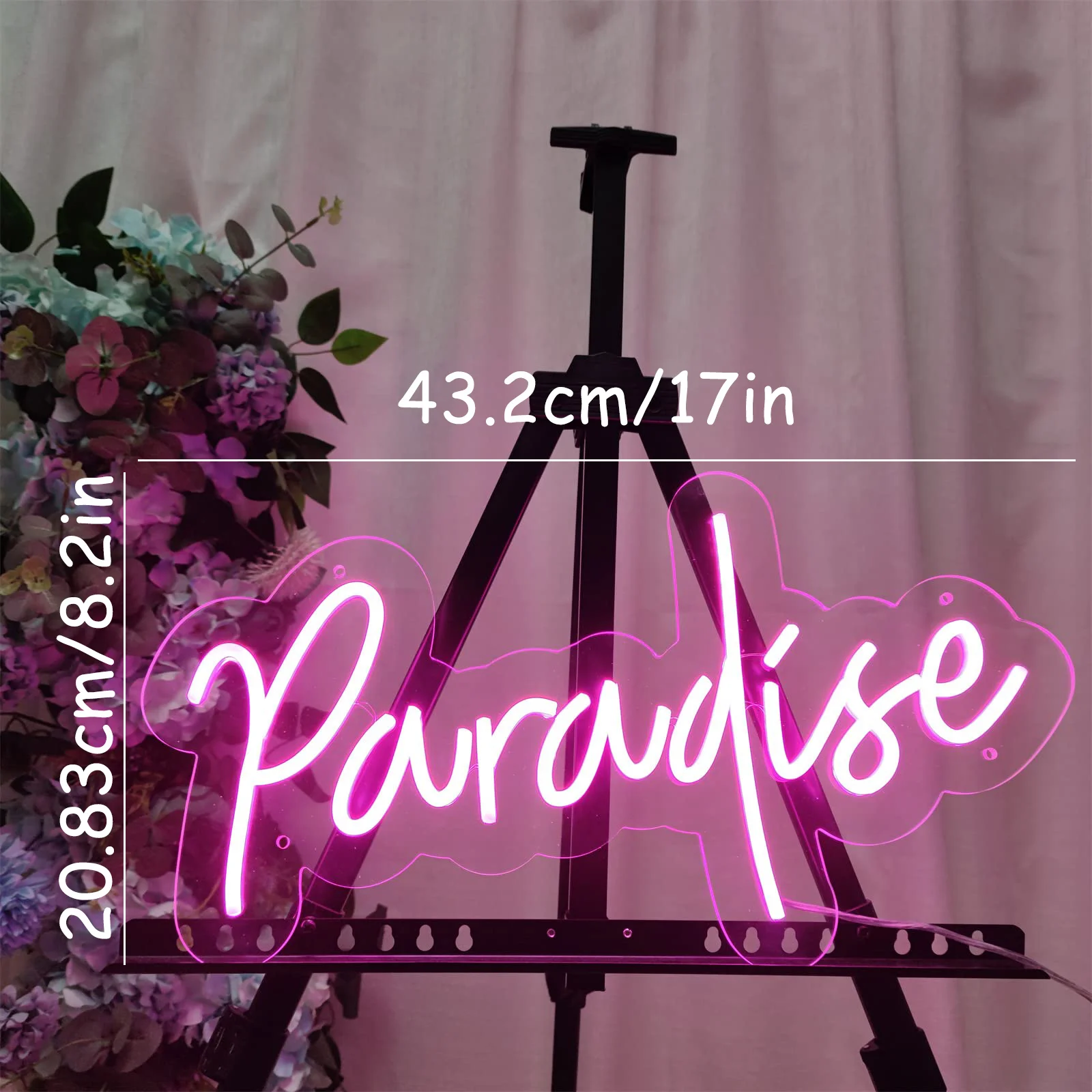 Paradise Neon Sign For Wall Decor USB Bedroom Club Home Party Window Room Bar Decoration Wedding Birthday Party LED Lights Signs