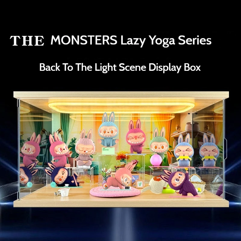 

Suitable For Labubuthe Monsters Lazy Yoga Series Blind Box Hand-Made Acrylic Lighting Storage Box Scene Display Box