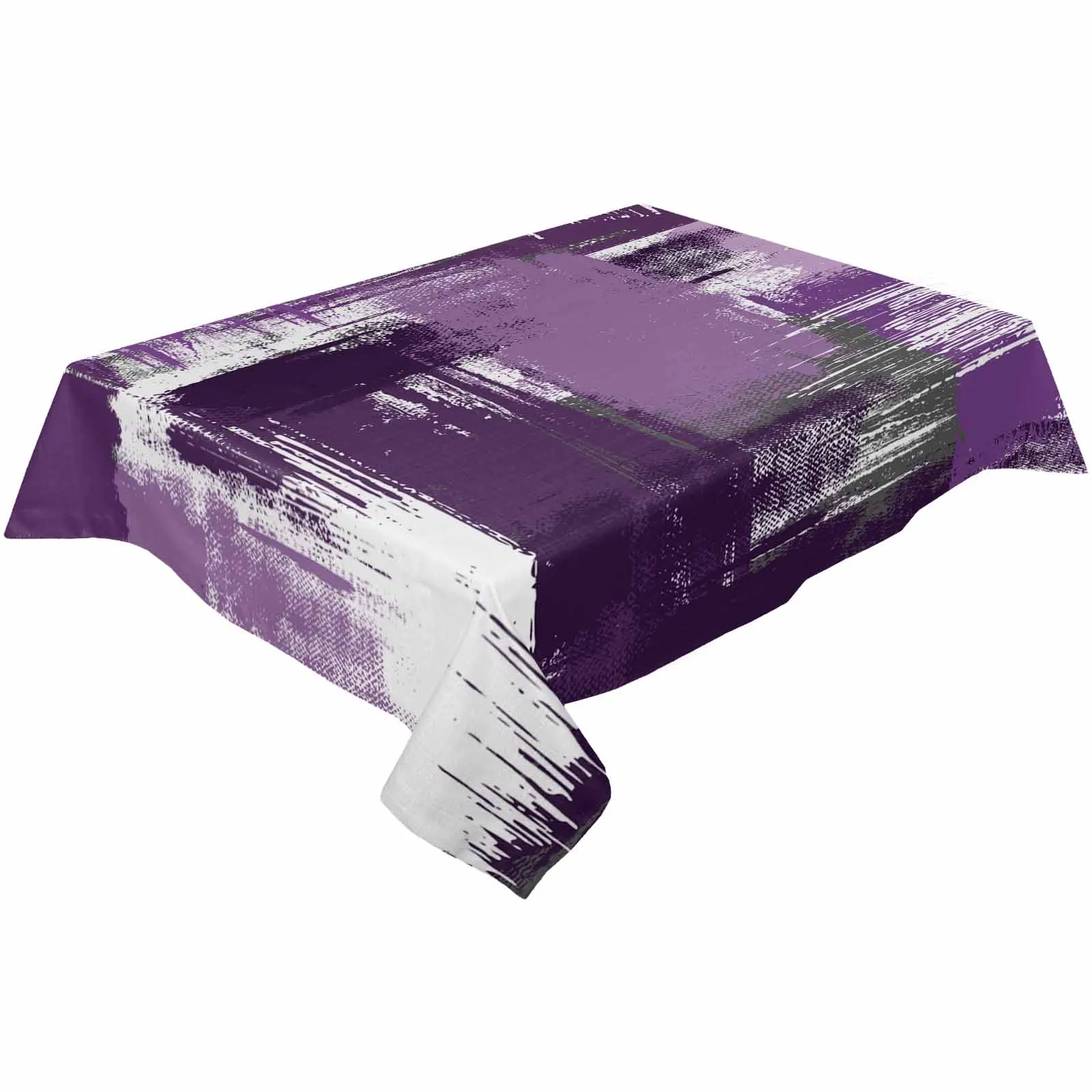 Abstract Paint Oil Painting Purple Table Cloth Waterproof Dining Tablecloth Kitchen Decorative Party Table Cover