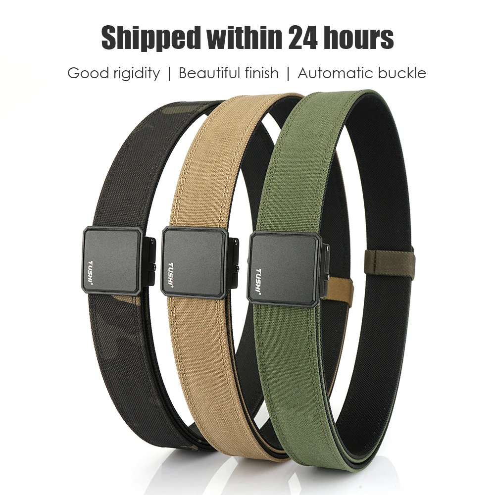 VATLTY New Hard Belt Used for EDC Thick Genuine Nylon Rigid Tactical Belt for Men Metal Automatic Buckle Casual Belt Male Gift