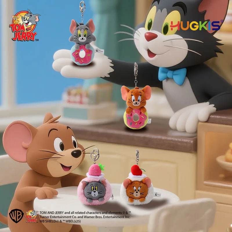 Kawaii Genuine Tom and Jerry Plush Doll Pendant Anime Cartoon Dessert Series Tom Cat Doll Keychain Bag Accessories Couple Gifts view 4