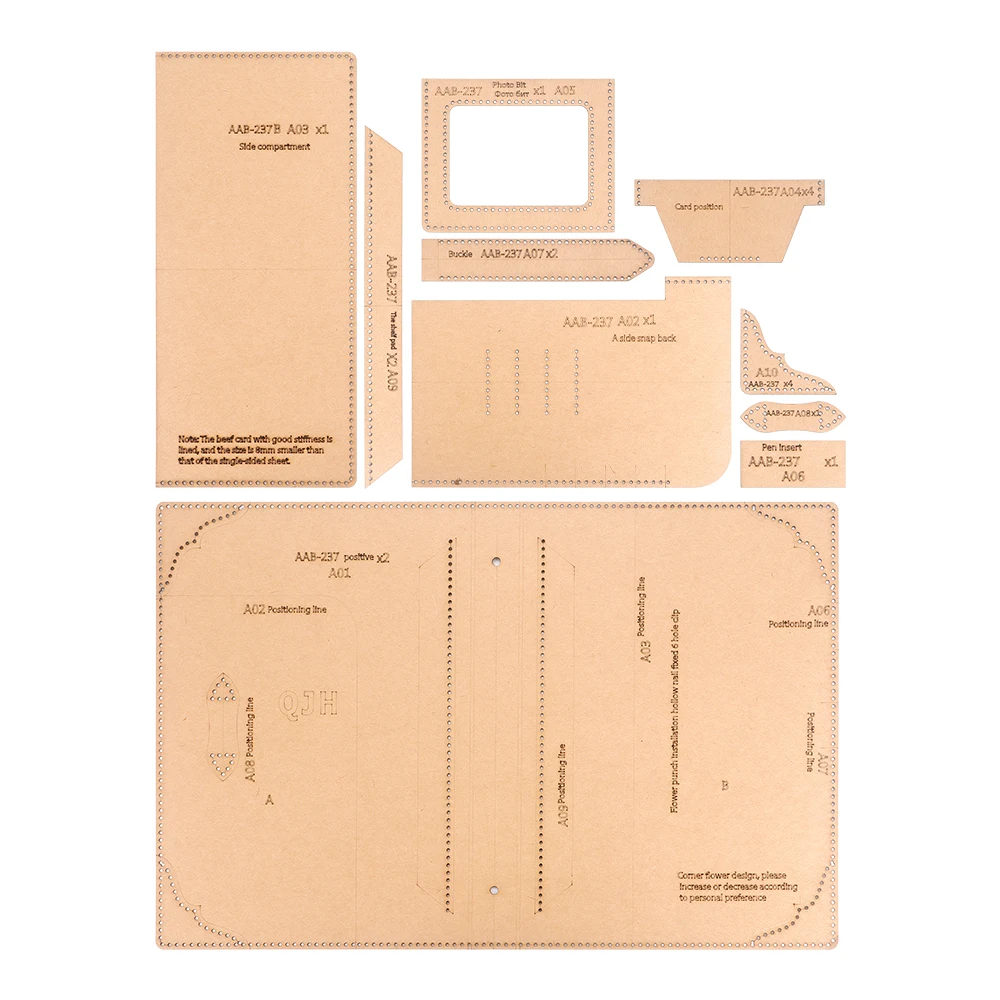 DIY A5 Notebook Kraft Paper Template, Leather Folder Covers Stencils, DIY Leather Handmade Crafts Quilting Paper Pattern Mold