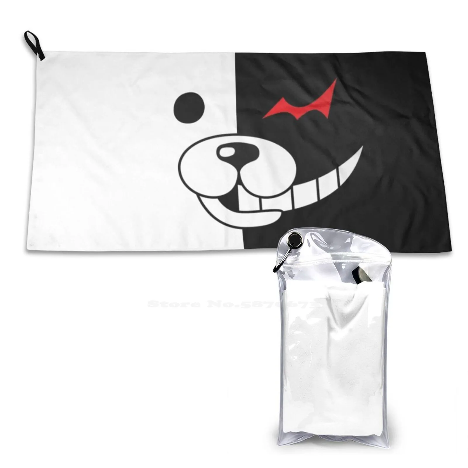 Danganronpa-Monokuma Soft Towel Quick Dry Beach Towel Monokuma Danganronpa Dangan Ronpa Monomi Hope Vs Despair Despair Vs Hope