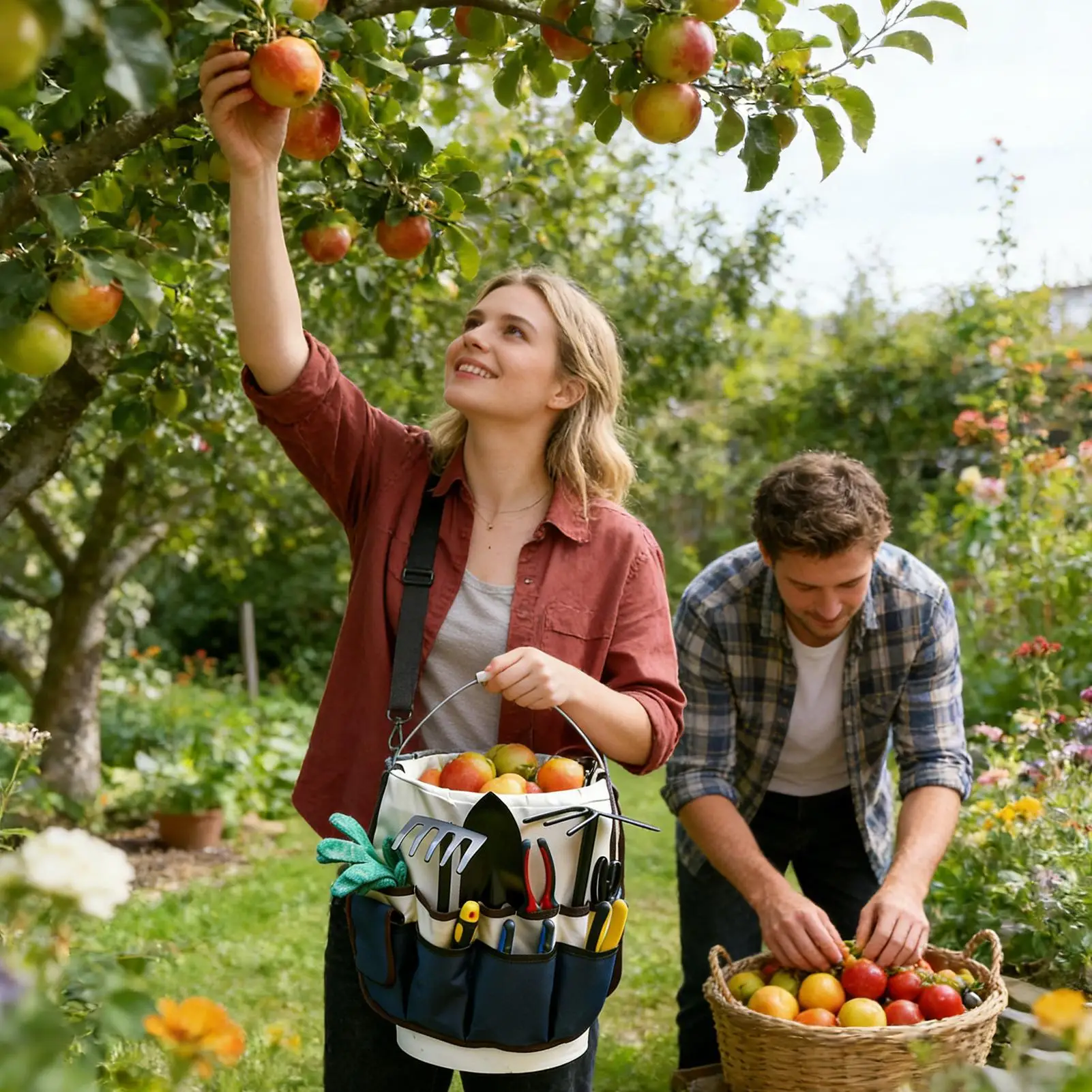 

Garden Tote Oxford Large Capacity Organizer Pouch Heavy Duty Large Capacity Garden Tool Bucket Organizer With Thickened Base And