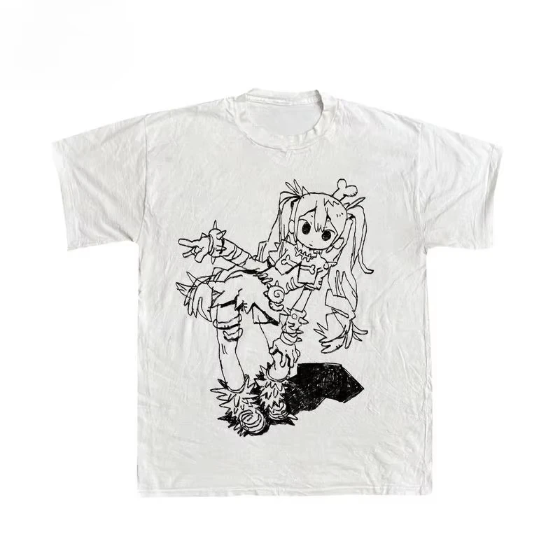 Japanische Y2k Damen abgeschnittene Grunge Kleidung 2000er Jahre Tops T Shirt für Frauen Y2k Mädchen Grafik T-Shirts weibliche Kleidung Harajuku