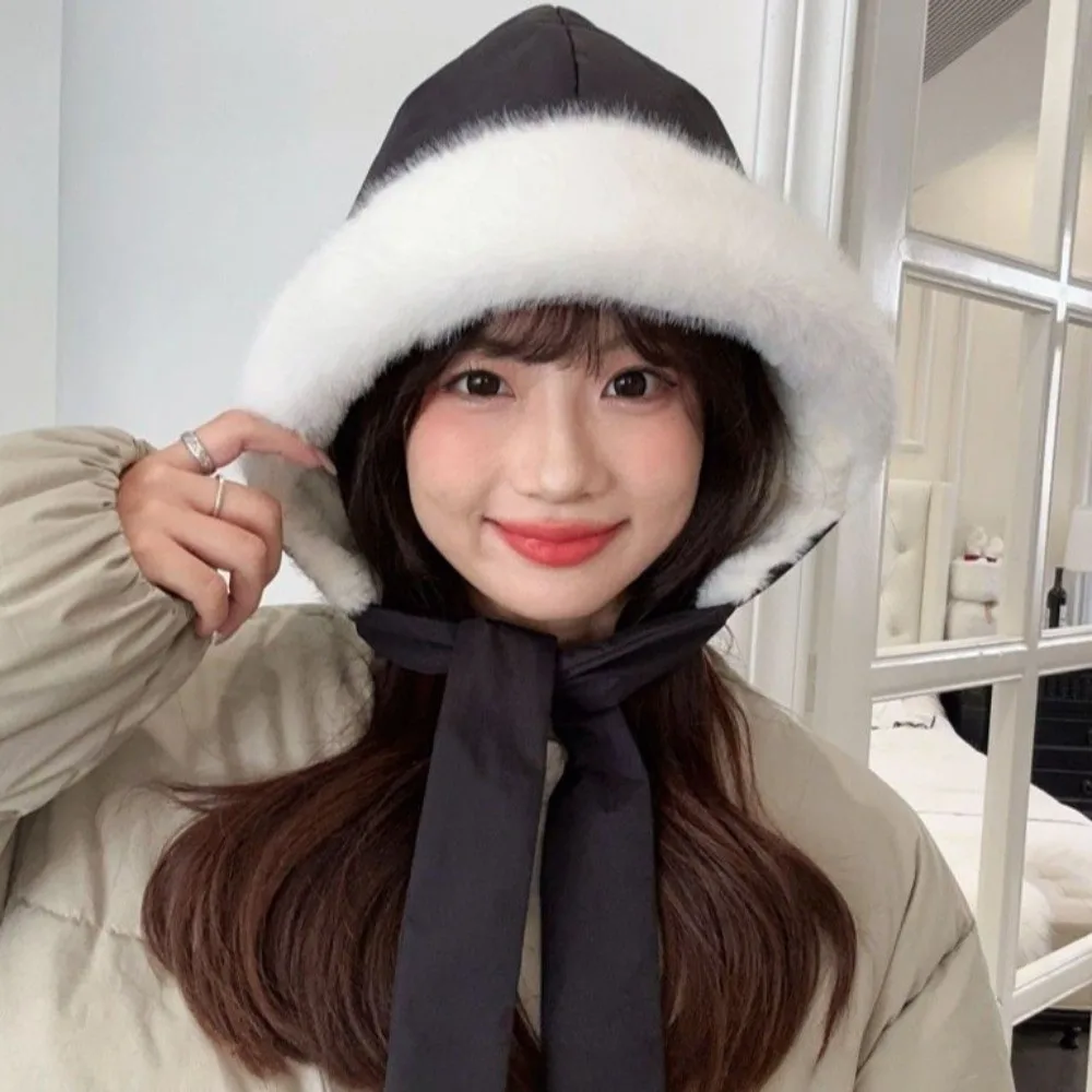 Convertible Strap Crossbody Bag Hat Thermal Ear Protection Lei Feng Cap Fleece Lined Wallet Purse Pullover Beanie Hat Cycling