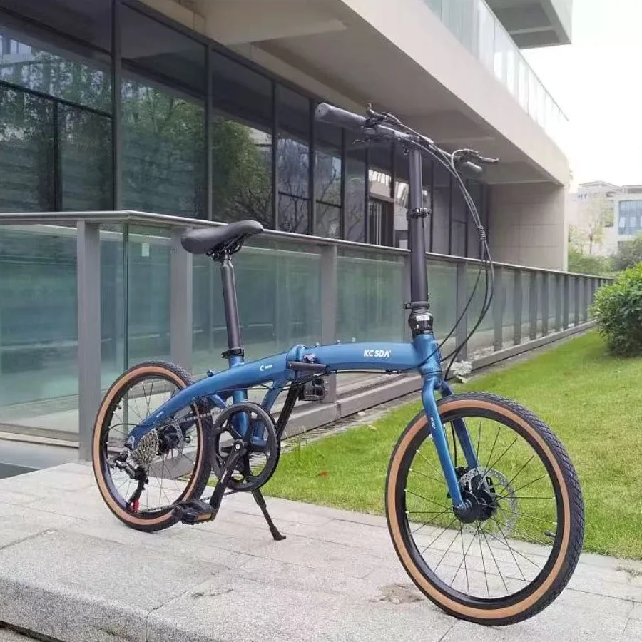 

KOSDA KP10 New Lightweight 20inch Aluminum Alloy Portable Folding Bike 8speed Dual Disc Brake Leisure Adult Foldable Bicycle