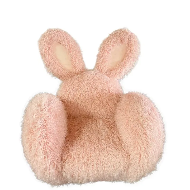 New Lifestyle Cute Bunny Accent Fluffy Sofa Chair Covered with Simulated Sheep Wool  Rabbit Ear for Home Salon Photo Booth