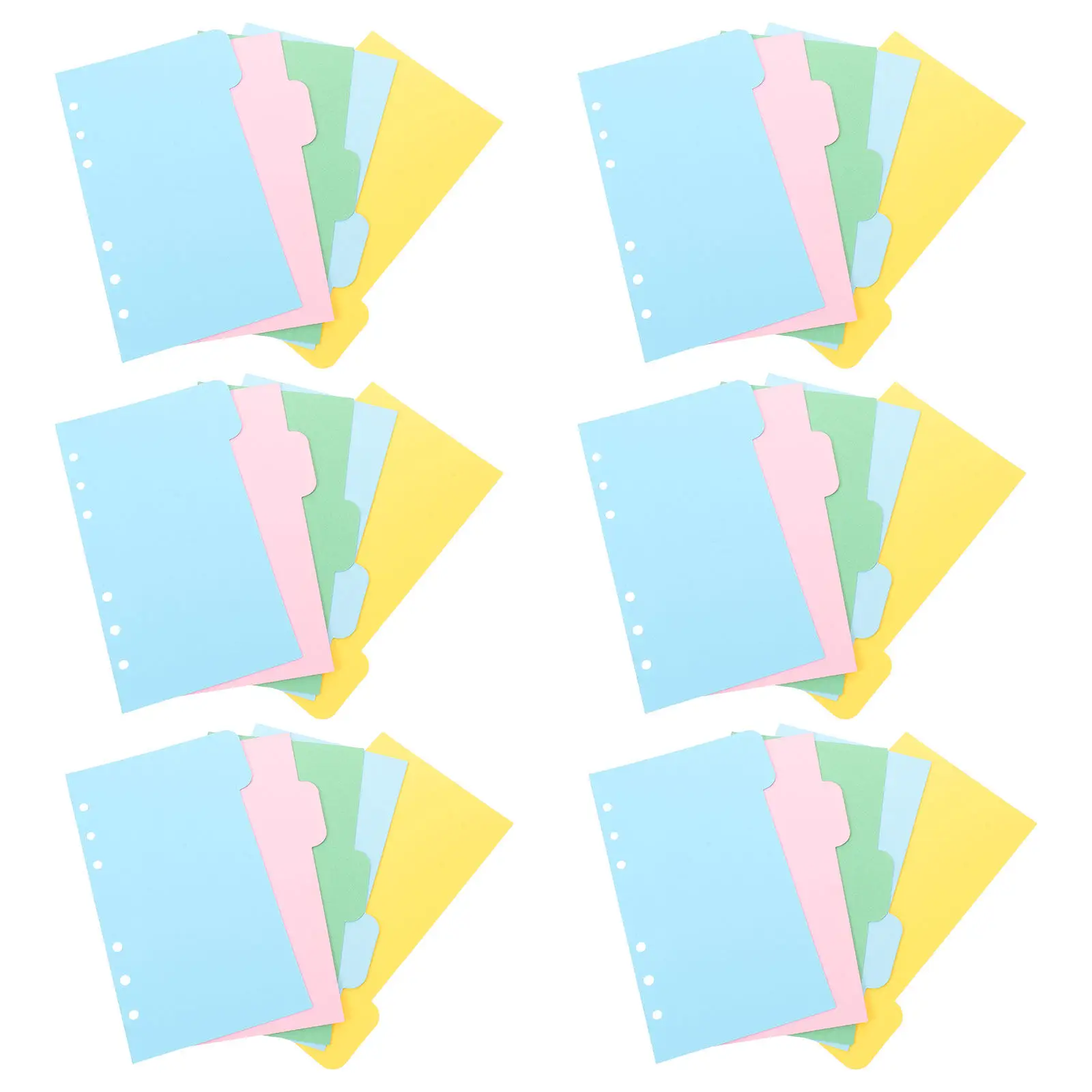 

6 комплектов разделителей для блокнотов A6, картонные вкладыши-заголовки для скрапбукинга, индексные страницы для планировщиков, учебы и офиса