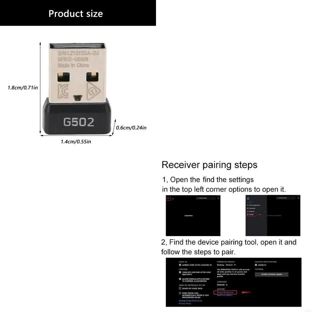 

900F Gaming Mouse Receiver Durability Construction Stable for G502 Mouse