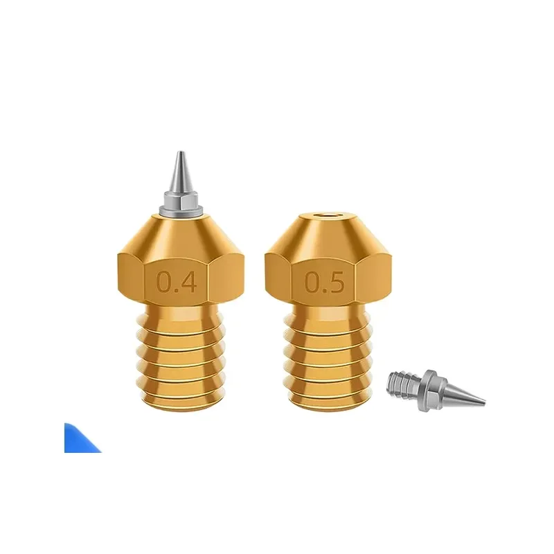 High Temp Brass Nozzle 1.75mm M6 Thread for E3D V5 V6 MK8 Extruder Compatible with E3D V5 V6 MK8 3D Printer Parts Precision