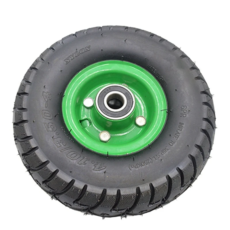 

2X 10In 4.10/3.50-4 Tires Wheels, 6204-2RS Bearing Rubber Inflatable Tool Cart Tire Wheel, Rubber Hand Truck Wheel