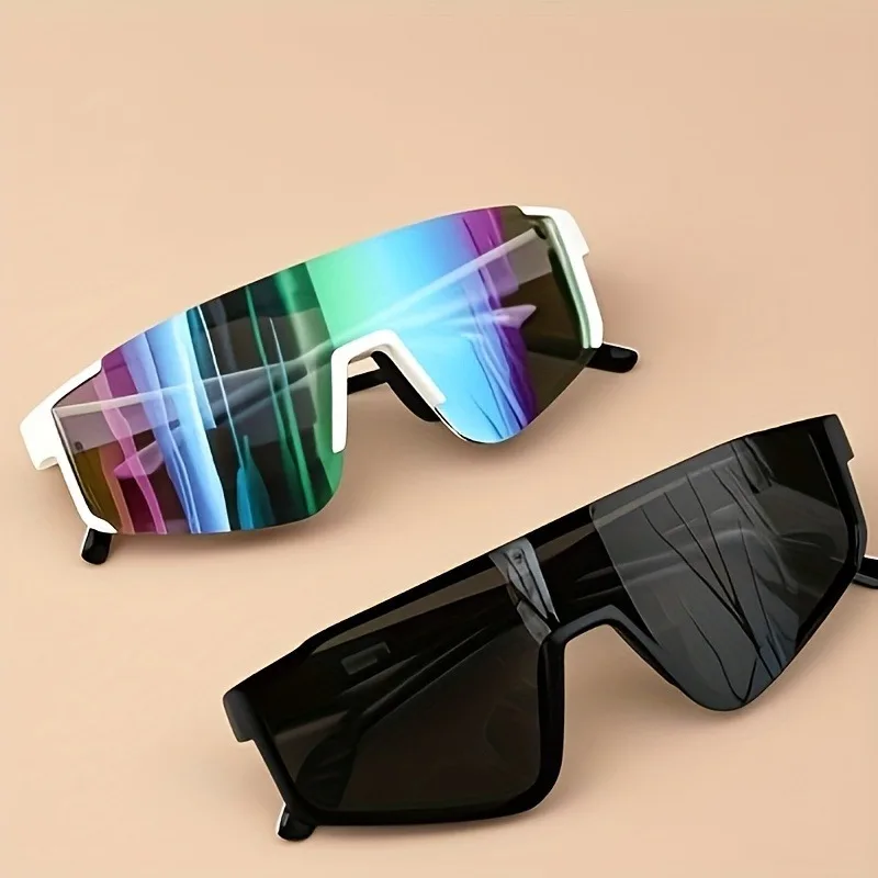 1pc Übergroße Wrap Rahmen Mode Gläser Y2K Mode Gläser Unisex Brillen für Musik Festivals Casual – Detail 4