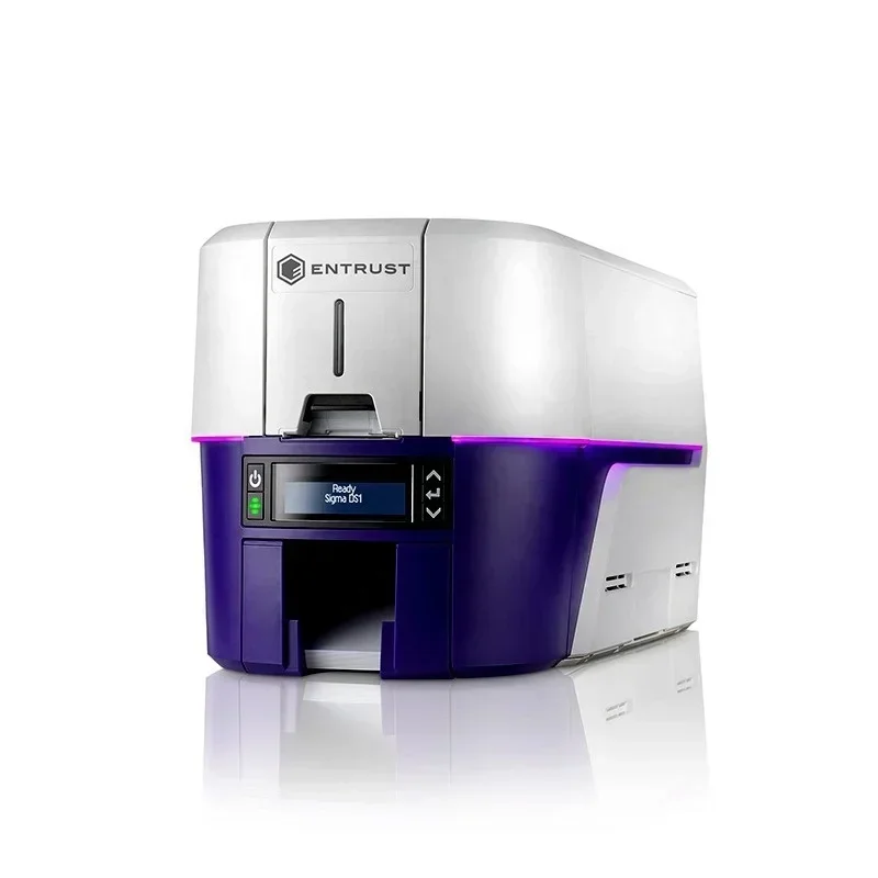 طابعة بطاقات الهوية الذكية الجديدة Entrust Sigma DS1 مزدوجة الجوانب أو من جانب واحد، بطاقة بيانات عالية الكفاءة