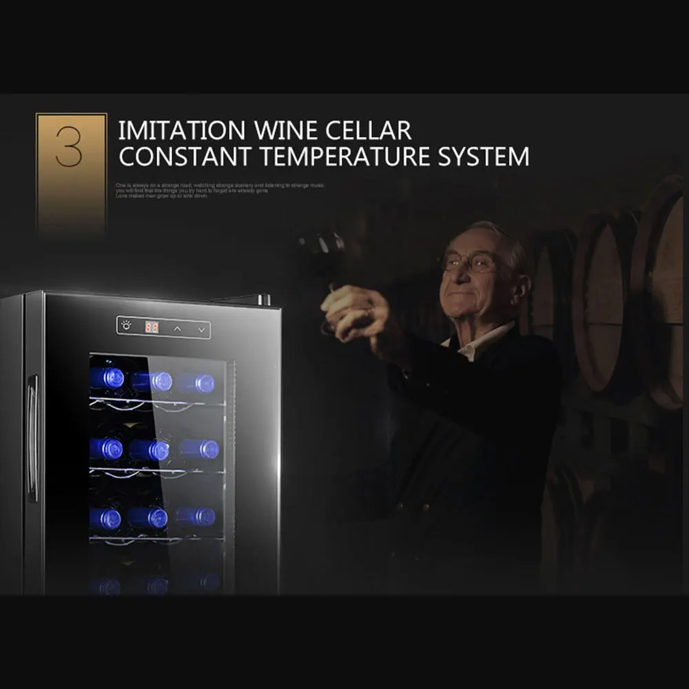 Household Wine Fridge Electronic Red Refrigeratior Cooler Shelf Constant Temperature Wine Cabinet Tea Cigar Cabinet Ice Bar