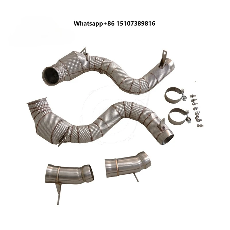 

Exhaust Catted Downpipe for S63 M177 W222 4.0L 2019+ with Heat Shield