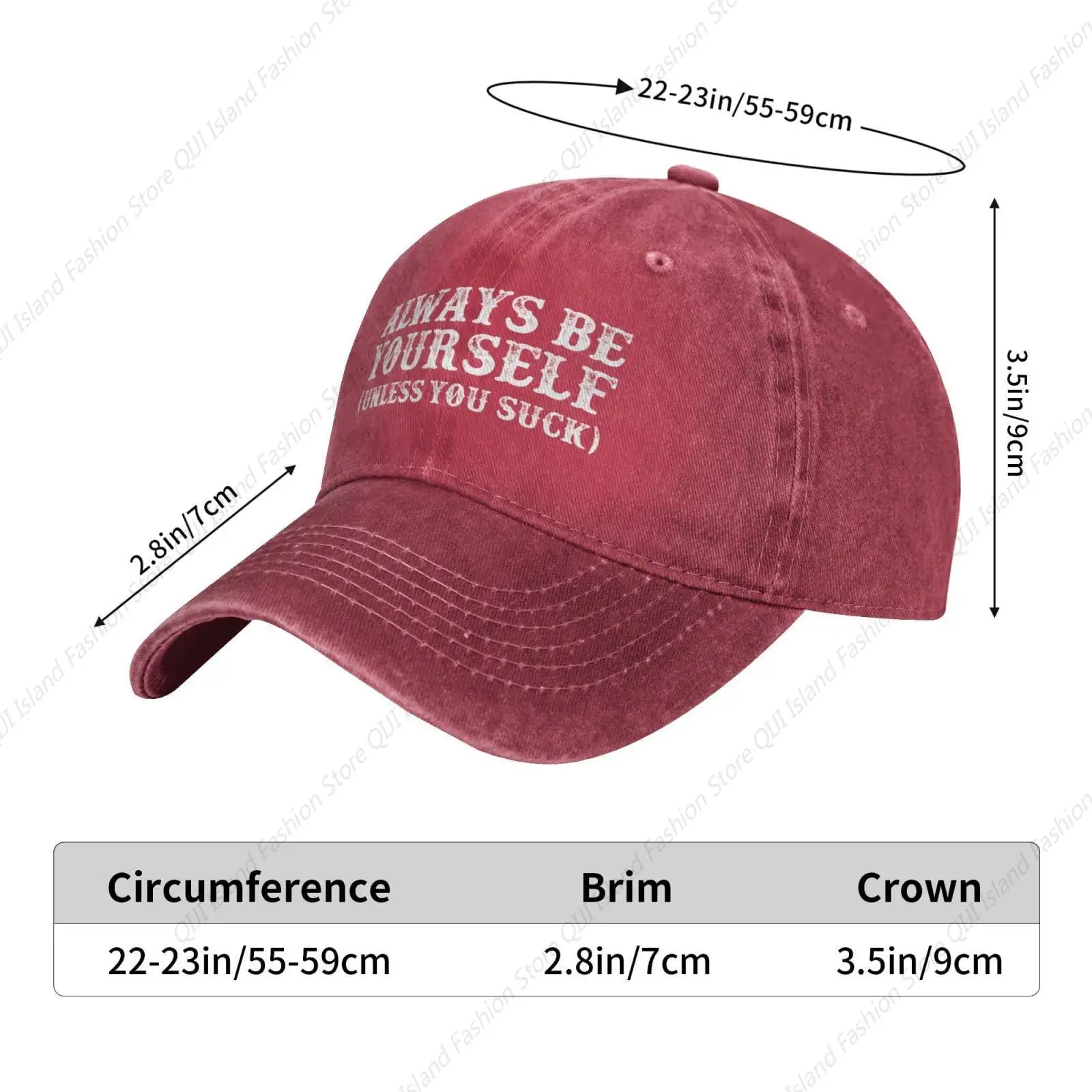 Always Be Yourself Unless You Suck Baseball Cap Denim Hat Washed Cotton Fashion Cap Unisex Adjustable Sports Outdoor