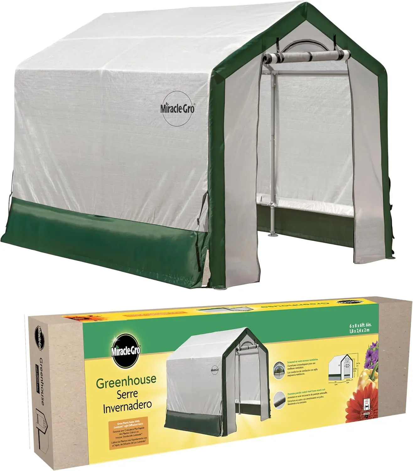 

Outdoor Mini Walk-in Greenhouse Tent with UV-Treated Cover for All-Season Plant Growth, 6x8x6 ft