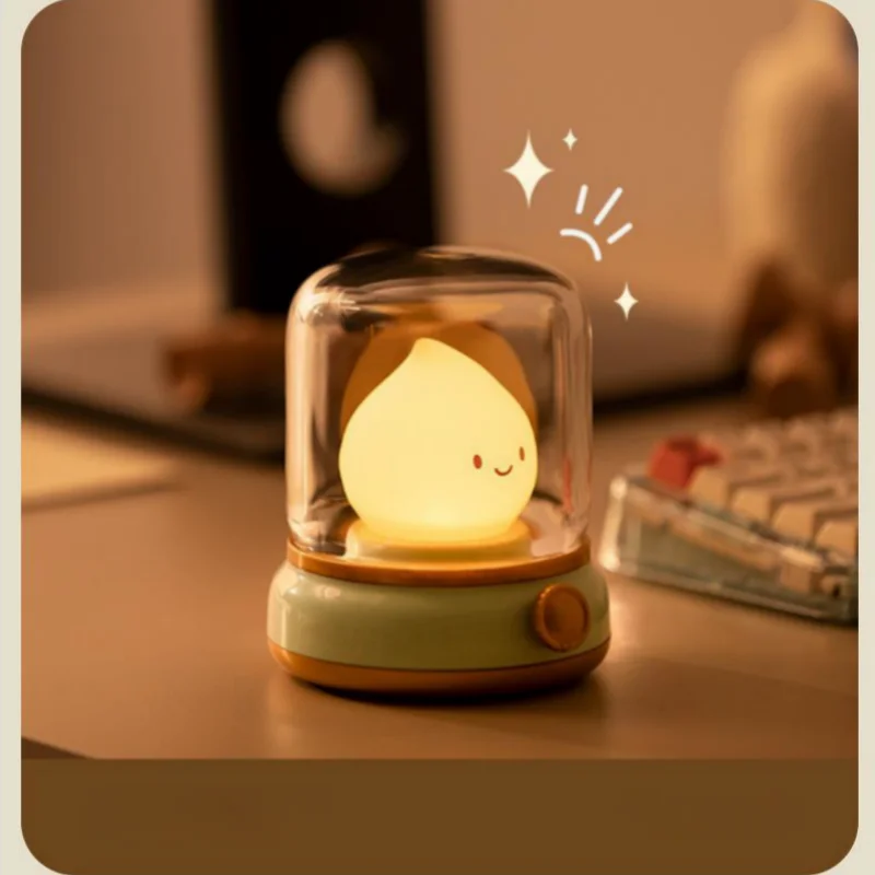 

USB-перезаряжаемая ретро-лампа в стиле масляной лампы, маленький ночник, мягкий свет для спальни, лампа для создания праздничной атмосферы