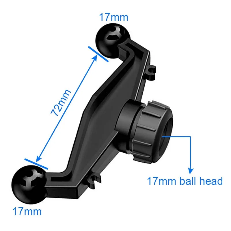 Universal 17mm Ball Head Car Holder Adapter Holder Holder Accessory to Connect 2 Mobile Phones