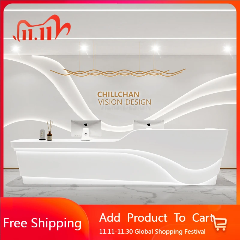 

Дизайнерские минималистичные столы для приема Эстетическая компания Простые современные столы Красота Роскошные уникальные Comptoire Acclarla Модная мебель