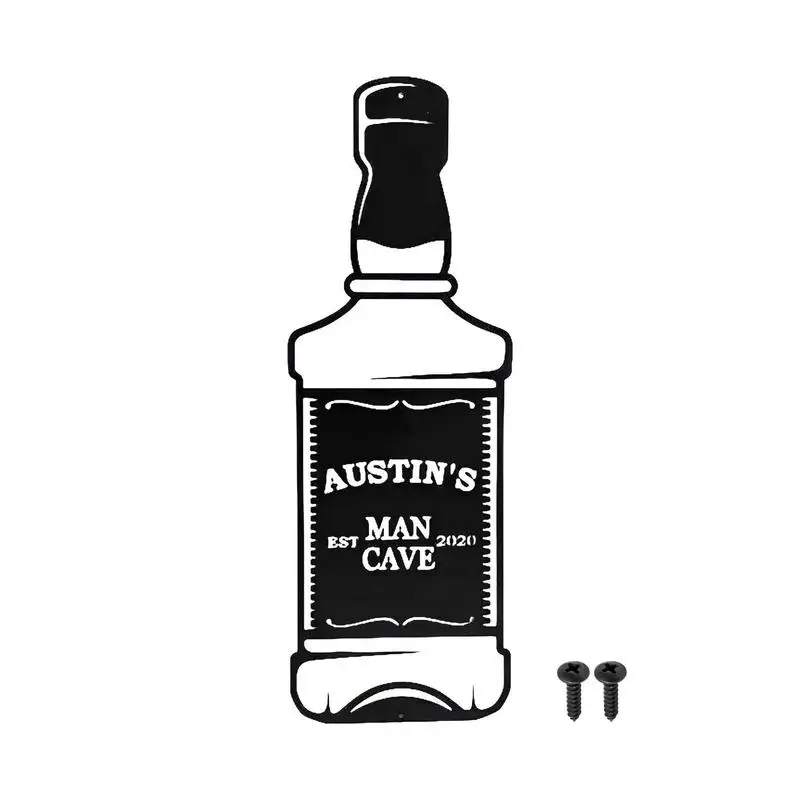 Seni logam kaca anggur hitam Modern botol anggur seni dinding botol anggur tanda Bar dekorasi alat peraga untuk ruang tamu Bar dapur
