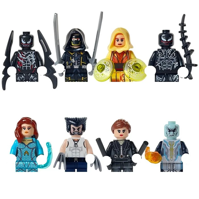 24/12/8 قطعة، مارفل خارقة الرجل الحديدي، الرجل العنكبوت، كابتن أمريكا، هدايا لعبة تجميع الأطفال، مكعبات بناء صغيرة